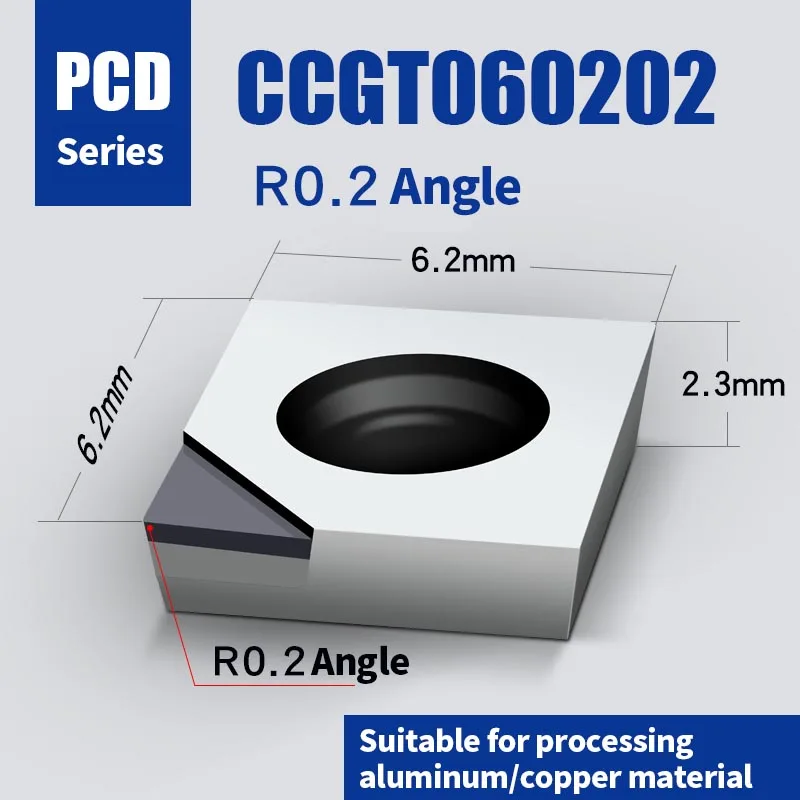 

KEMAWA CCGT060202 CCGT060204 Diamond Cutter Insert CCGT 0602PCD Aluminum Alloy Turning Tool CNC Carbide CBN Turning Lathe CBN