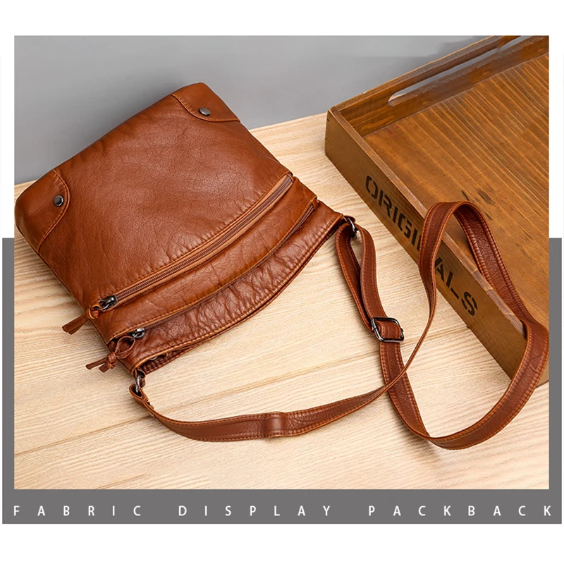 Wholesale Retro Shoulder Bag For Women PU Soft Leather Ladies Casual Simple Messenger Bag Lady Vintage Pouch Handbag Lightweight