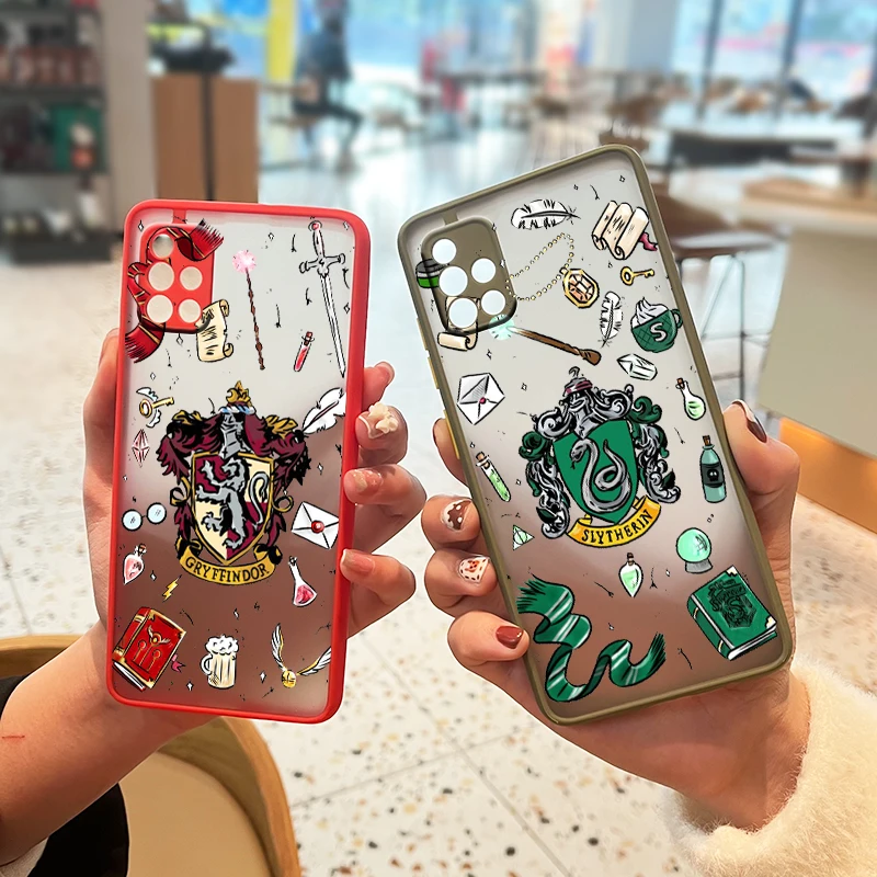 

Potters Wand Harries Art Logo For Samsung A72 A71 A70 A50 A52 A51 A42 A32 A22 A21S A12 A33 A53 Frosted Translucent Phone Case