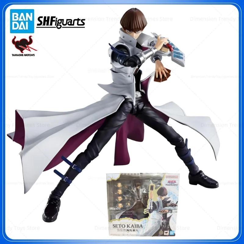 Фото В наличии Bandai SHFiguarts Оригинальная аниме-фигурка Yu-Gi-Oh! Коллекционная фигурка-модель Президента Сето Каибы из Battle City, подарок DT №1