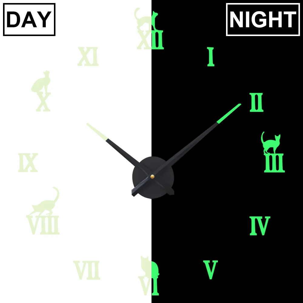 

3D DIY Luminous Wall Clocks Modern Living Room Acrylic Clock Set on Wall Home Room Decor Clock Mute Silent Mechanism Big Watch