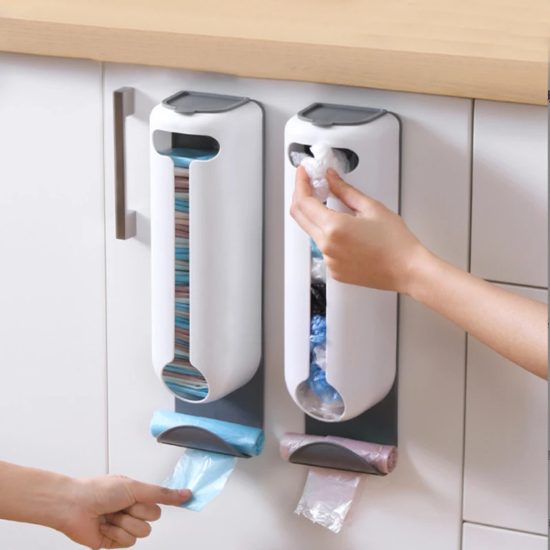 

Plastic Bag Holder Wall Mount Adhesive Grocery Bag Holder and Dispenser for Plastic Bags Home Kitchen Shopping Bags Carrier