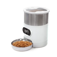 automatic cat feeder with timer 3l pet food dispenser stainless steel bowl 1 4 meals per day led dual power supply accessories