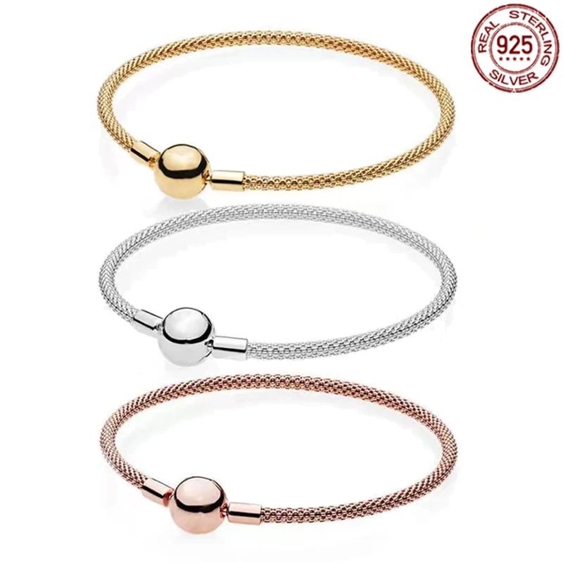 

Женский браслет из серебра 925 пробы, с круглой пряжкой