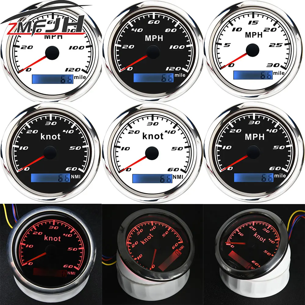 

AD 120 миль/ч лодка скоростной одометр с GPS антенной 60 миль/ч подходит для лодки мотоцикла Авто грузовика Универсальный 85 мм Автомобильный GPS да...