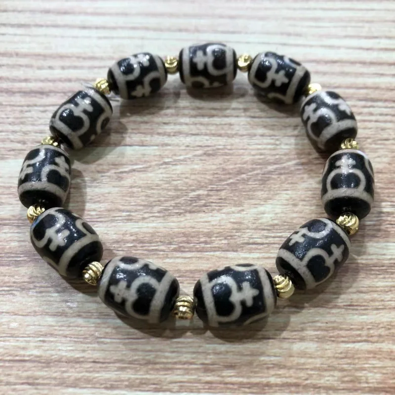 

Wholesale Agate High-Oil Pulp-Coated Weathering Aquarius Tibet Beads Bracelet Bracelet Men's and Women's Ethnic Style Bracelet 4