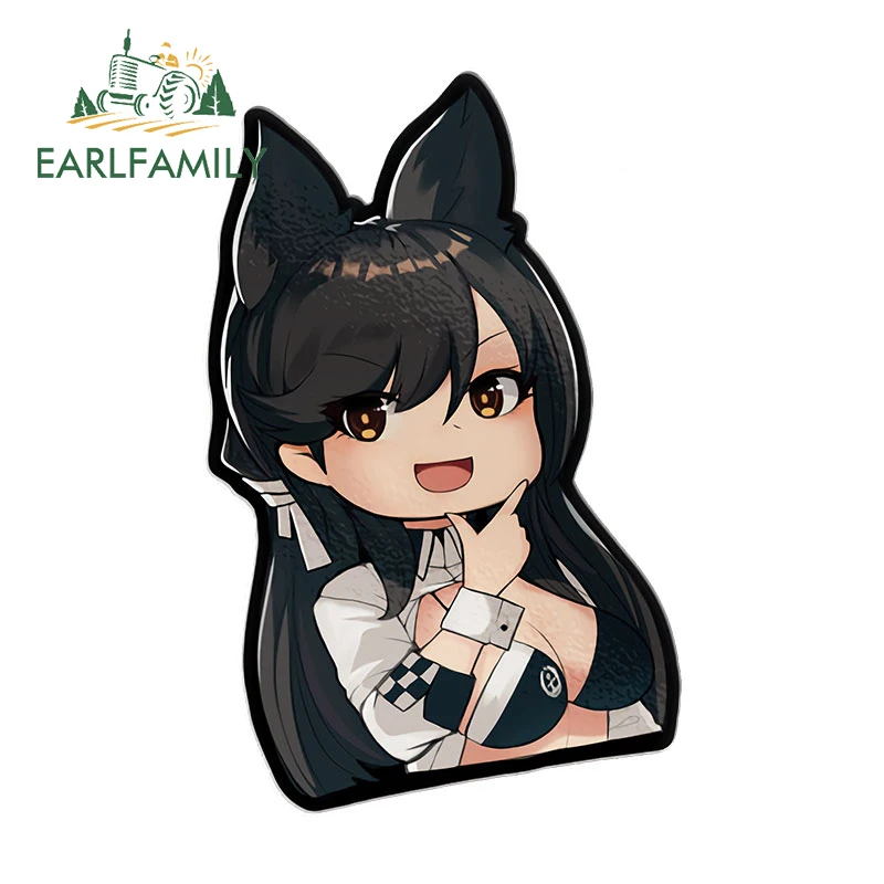 

EARLFAMILY 13 см x 8,3 см для автомобильных наклеек Atago, модная искусственная Защита от царапин для ноутбука, стиль автомобиля