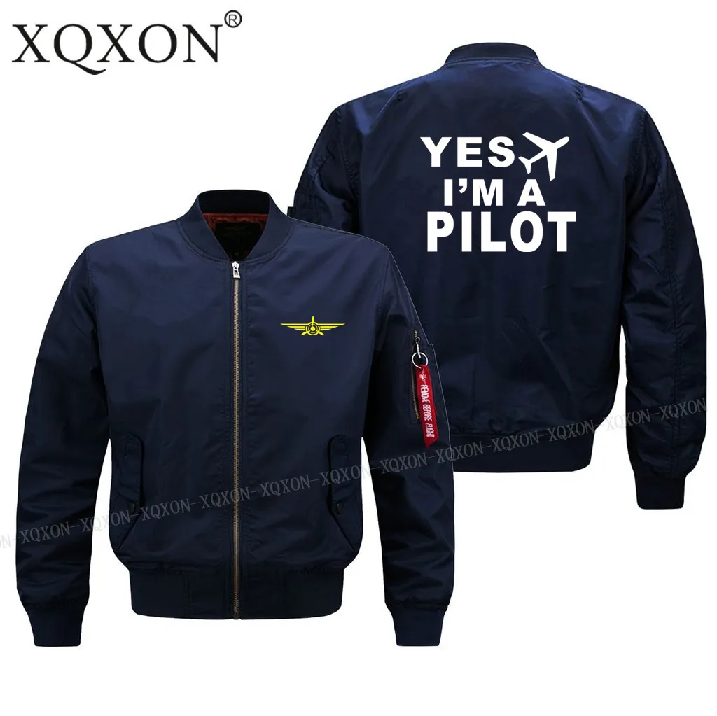 

New- 2022High Quality YES I'M A PILOT Ma1 Thick And Thin Army Green Military Motorcycle Pilot Air Men Bomber Jacket J616