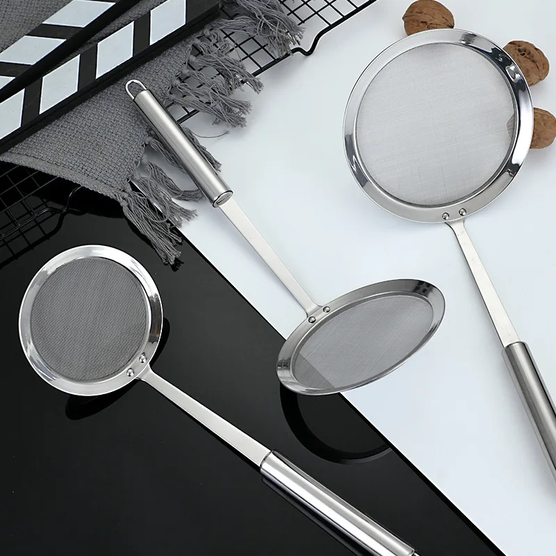 

Stainless Steel Skimmer Long Handle Kitchen Cooking and Frying Spider Skimmer Fried Noodle Strainer Tool Kitchen Utensil