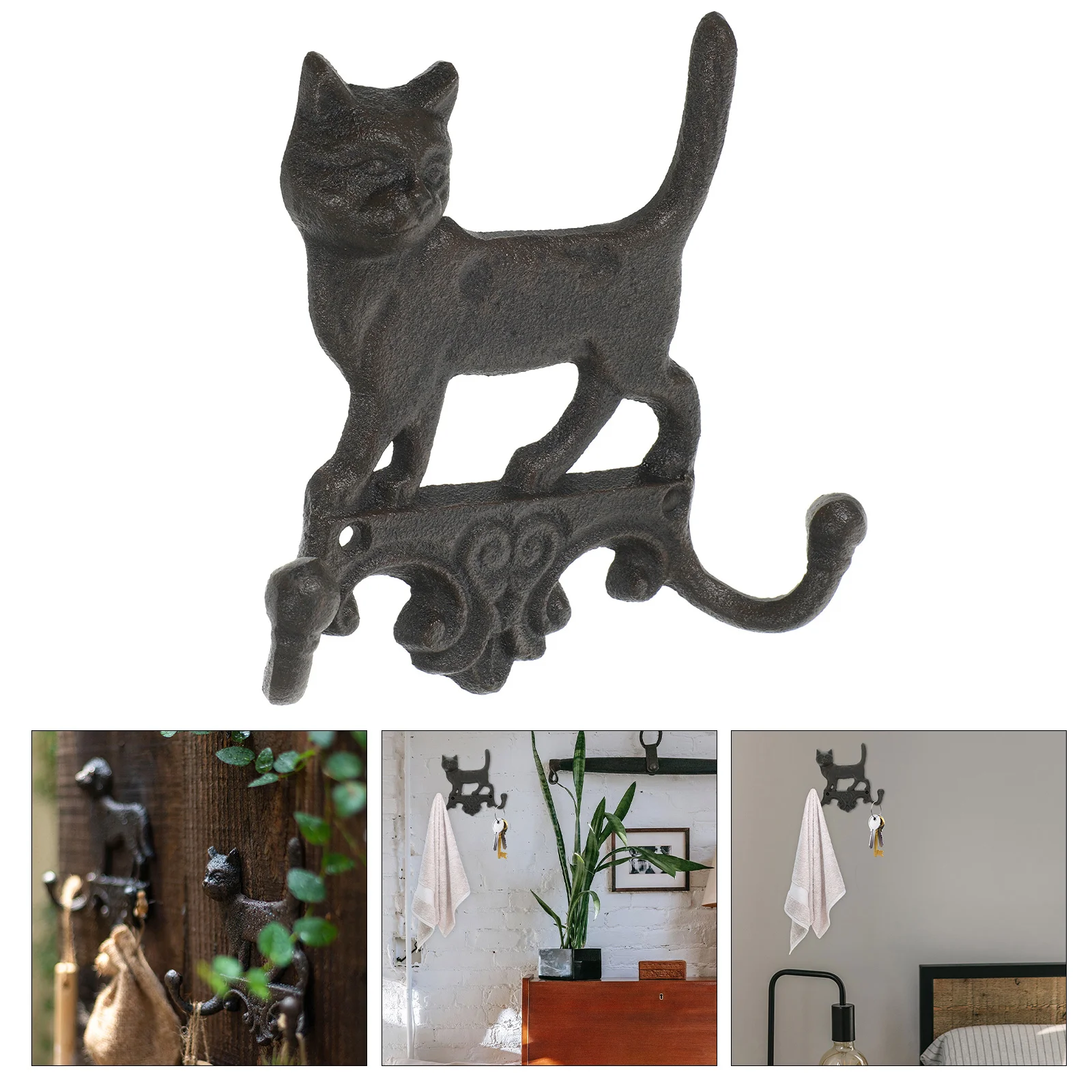 

Bath Towel Hook Bathroom Wall Storage Hooks Wall-mounted Hat Clothes Vintage Decorative