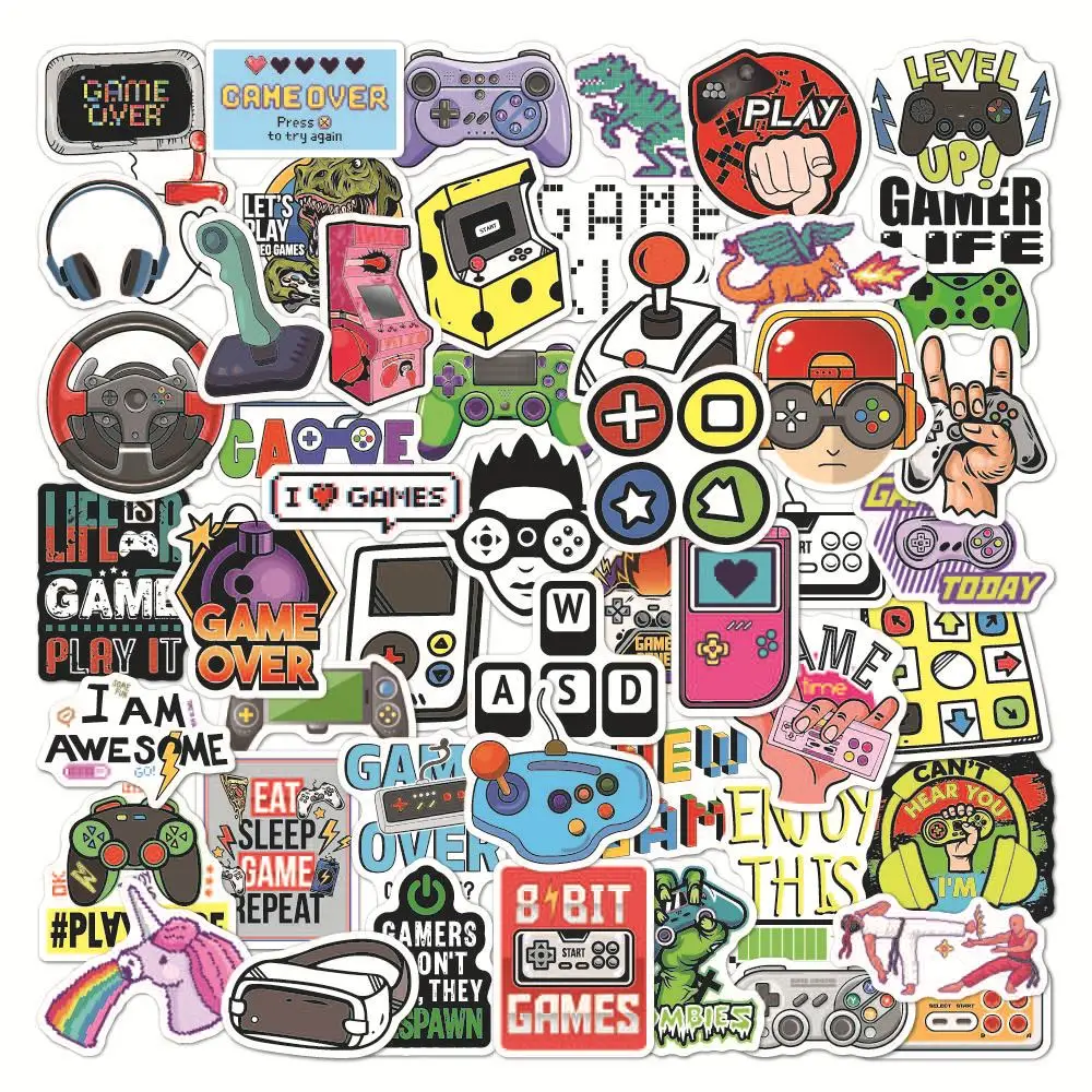 10/50Pcs Vintage Video Game Stickers for Laptop Skateboard Motor Bike Car Fridge Guitar Waterproof Sticker Pack Classic Toys