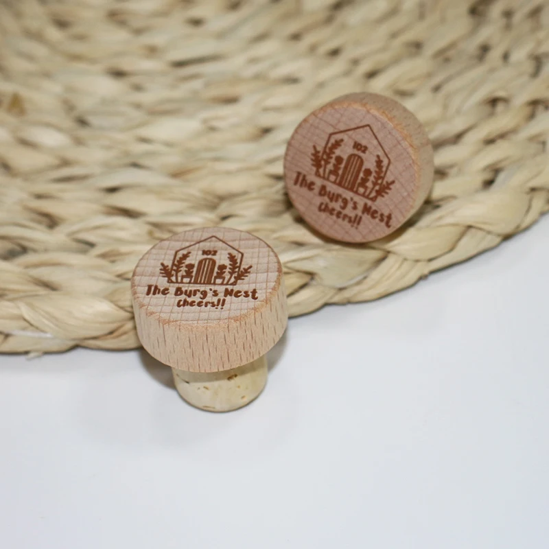 Деревянная пробка для бутылки вина с гравировкой на заказ свадебный декор