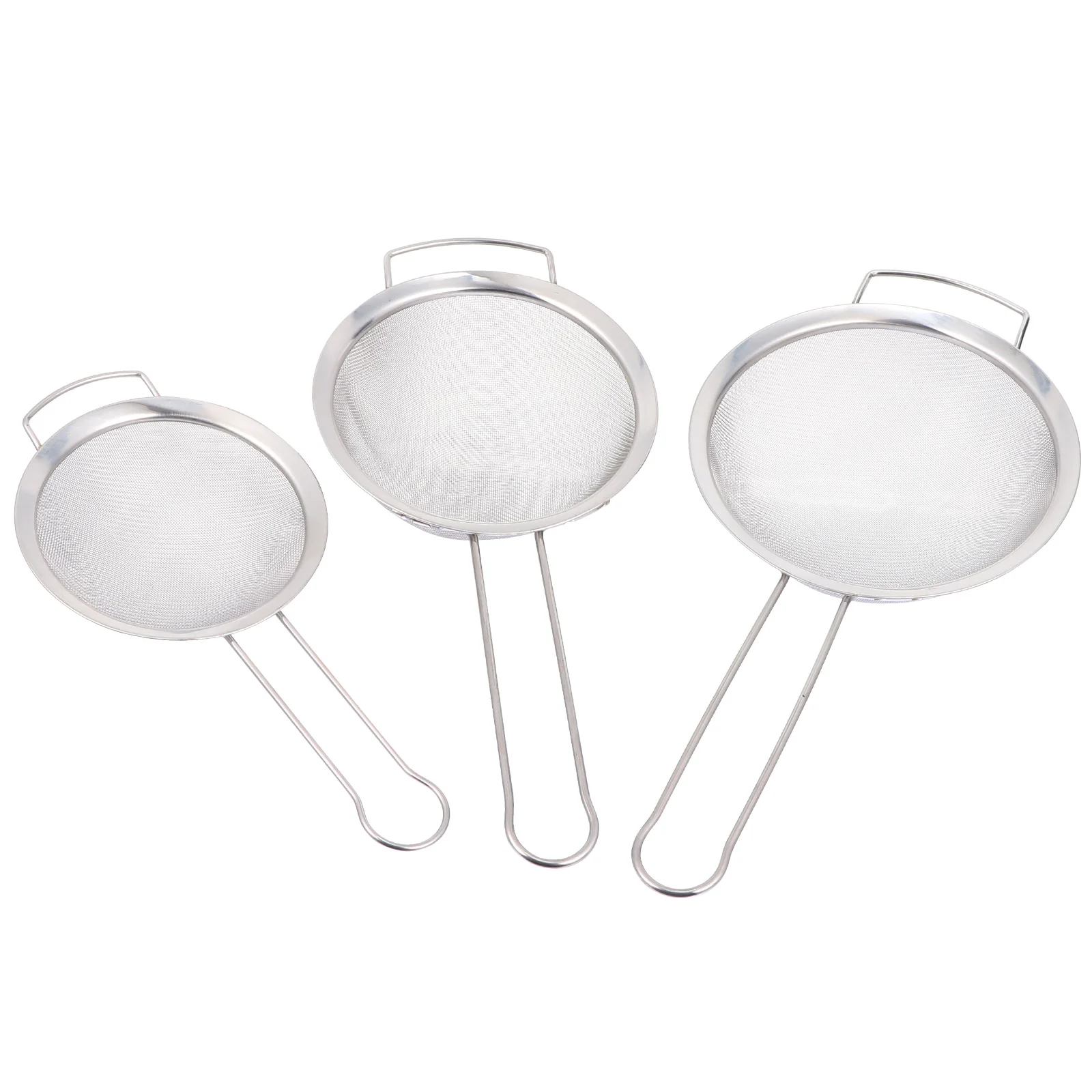 

Mesh Strainer Fine Sifter Flour Colander Sieve Skimmer Baking Strainers Spoon Round Metal Skimmers Cooking Handle Pasta