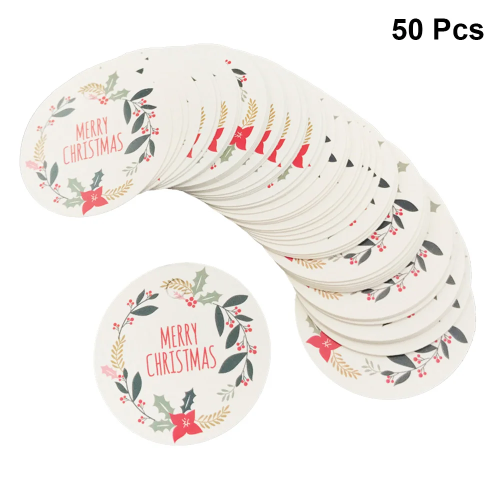 

50PCS Christmas Labels Paper Labels Christmas Hanging Tags Gift Packing Christmas Tags for Gifts Merry Christmas Hanging Tags