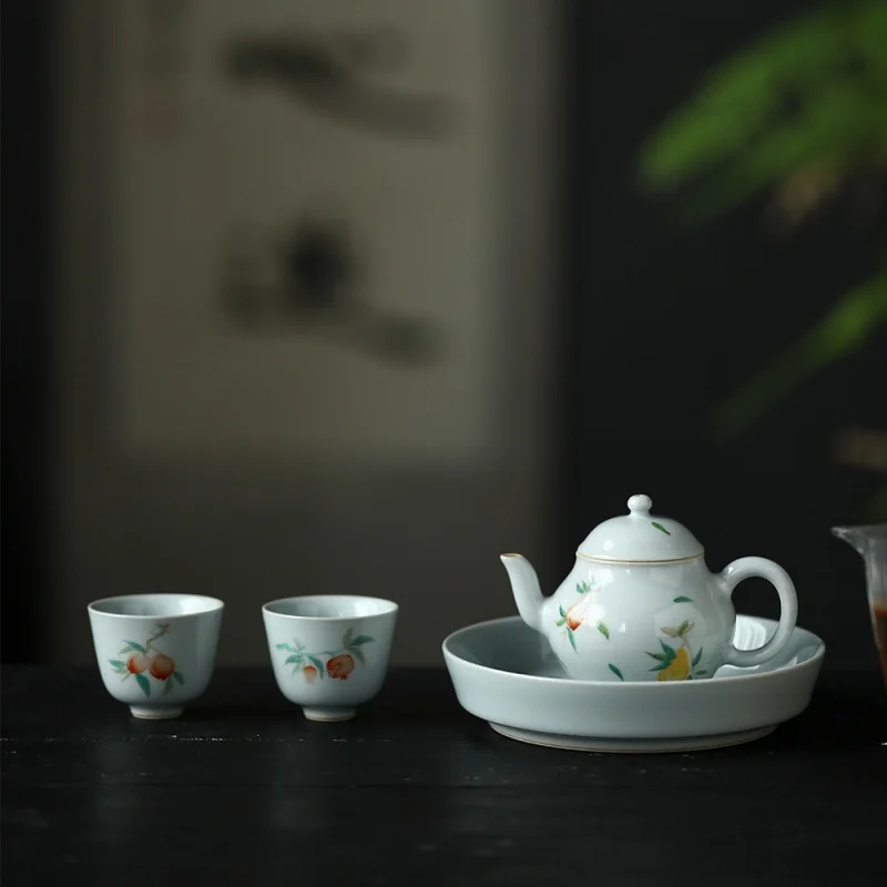 

Керамический чайник Jingdezhen Sanduo ручной росписи с розой, китайский маленький домашний чайник кунг-фу