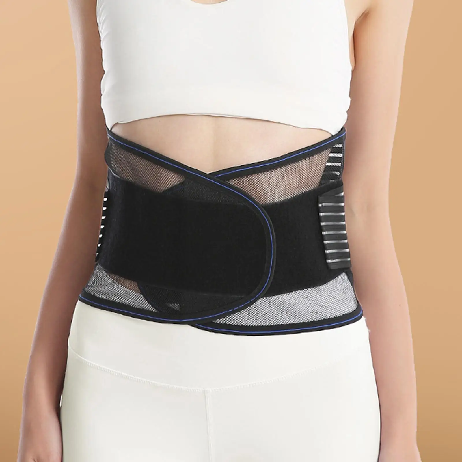 

Lumbar Back Brace, Adjustable Lower Back Pain Ease W/Steel Plate Support Lower Back Brace with Lumbar Pad for Scoliosis Sciatica