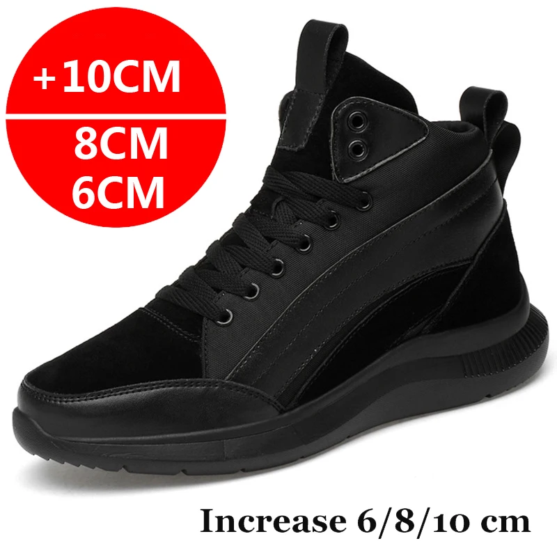 

Men Boots Elevator Shoes Hidden Heels Canvas Heightening Shoes For Male Increase Insole 10CM 8CM 6CM Optional Height Shoes Man
