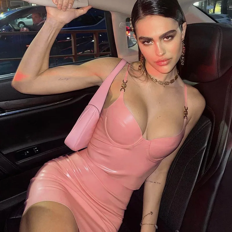 

Модная розовая однотонная Повседневная Дамская юбка тысячи золотистых цветов на бретелях, комплект женской одежды, вечернее женское платье, 2023