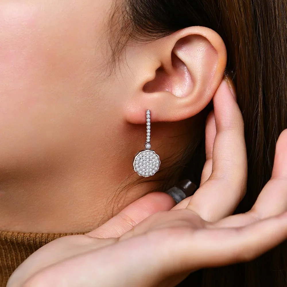 CHARMING Роскошные серьги из чистого серебра S925 цвета D с муассанитом модные женские