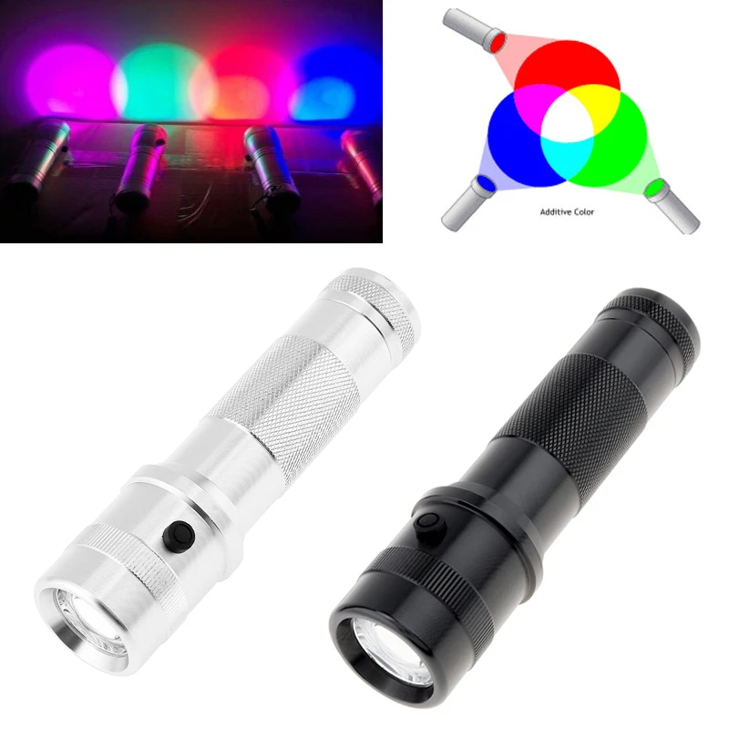 Светодиодный фонарик SecurityIng 10 в 1 RGB многоцветный фонарь цветной светильник