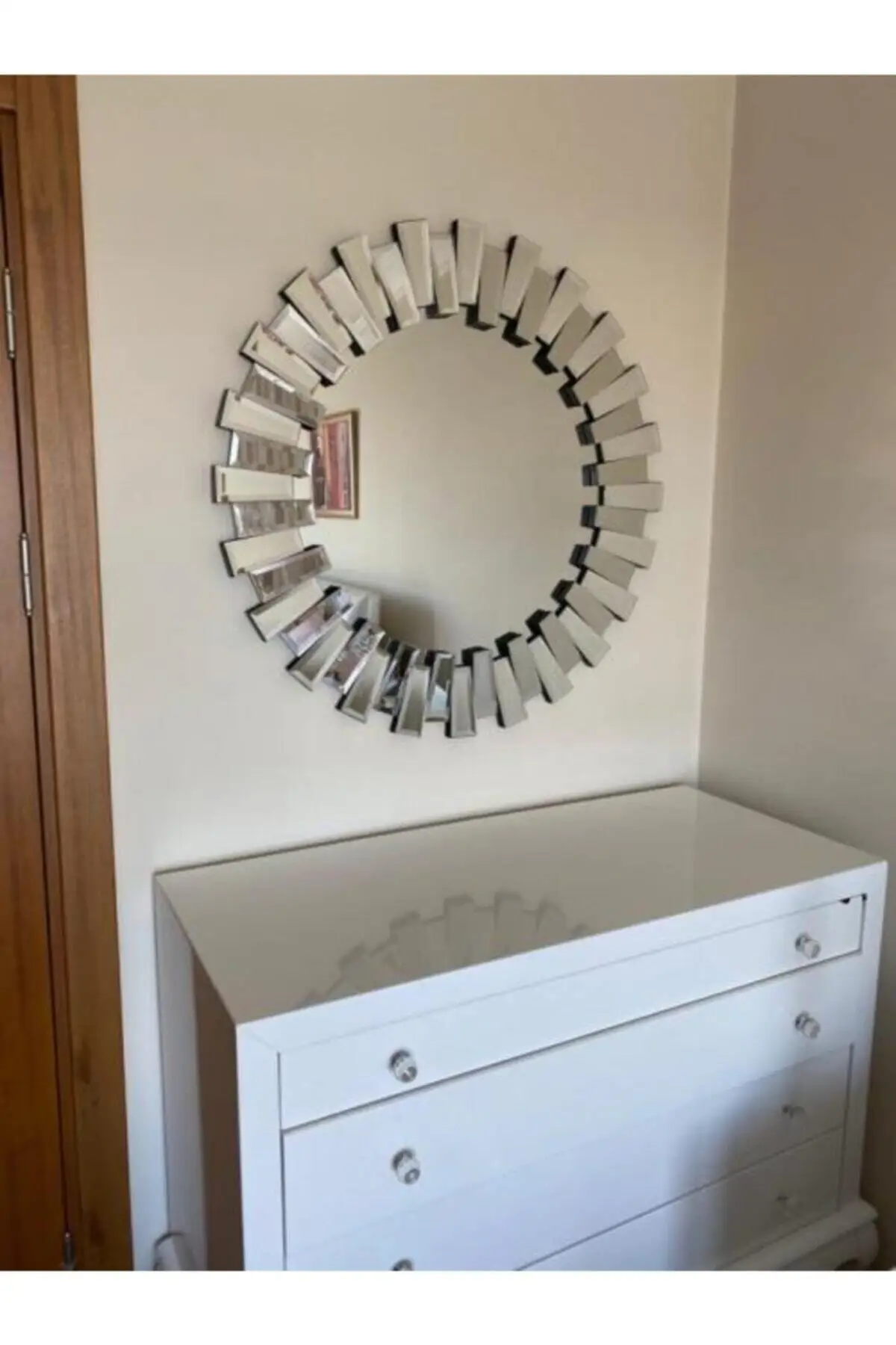 Decorative Wall Mirrors Console 90 cm White Round Furniture Full Body Mirror Large Length Decor Bathroom Made In From Turkey