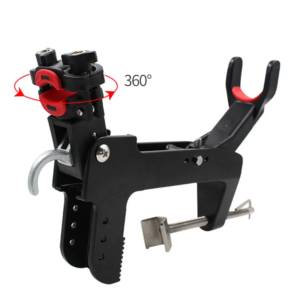 

Boat Mount Aluminum Alloy Durable Stand Black For Kayak Adjustable Quick Release Fishing Rod Holder 360 Degrees Rotatable