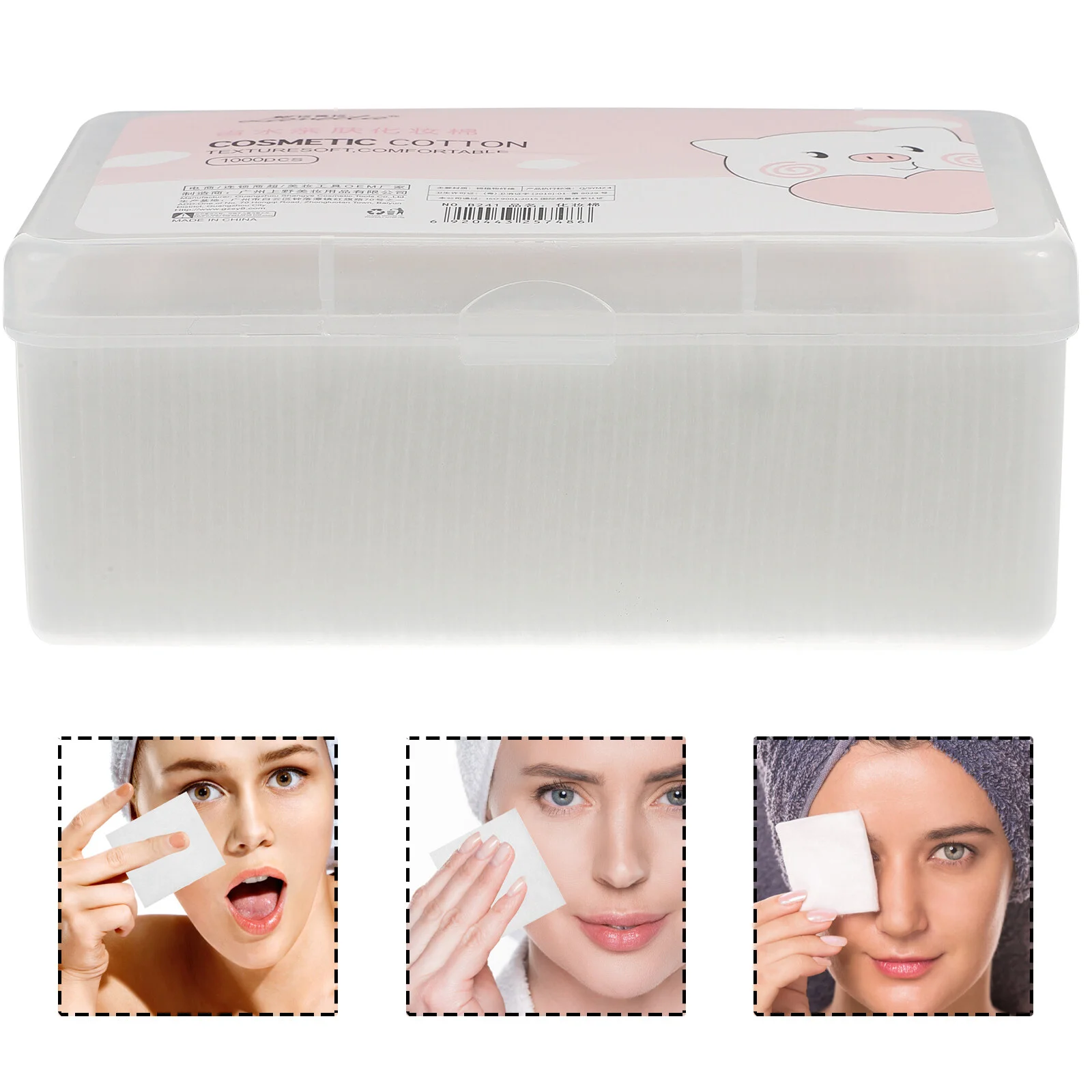 

1000pcs in 1 Box White Makeup Remover Wash Face Cotton Pads For Face Disposable Cotton Puff Cleansing Wipes Thin Facial Cotton
