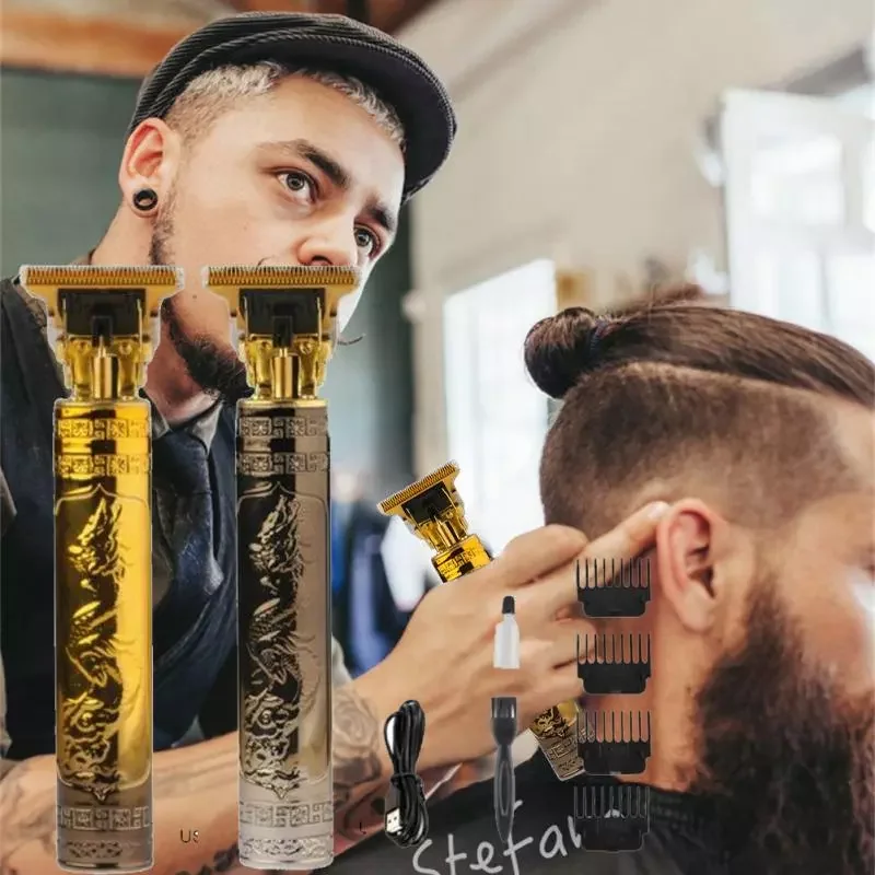 

Машинка для стрижки волос T9 USB, Беспроводная Машинка для стрижки волос, профессиональный триммер для мужчин, бритва, зажигалка для бороды, 5 В...