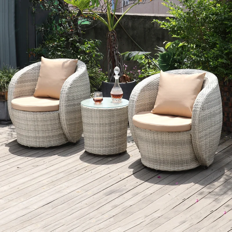

Apartment Patio Furniture Outdoor Garden Sofas Sunscreen Hotel Cafe Leisure Sofa Waterproof Courtyard Balcony Lazy Rattan Chairs