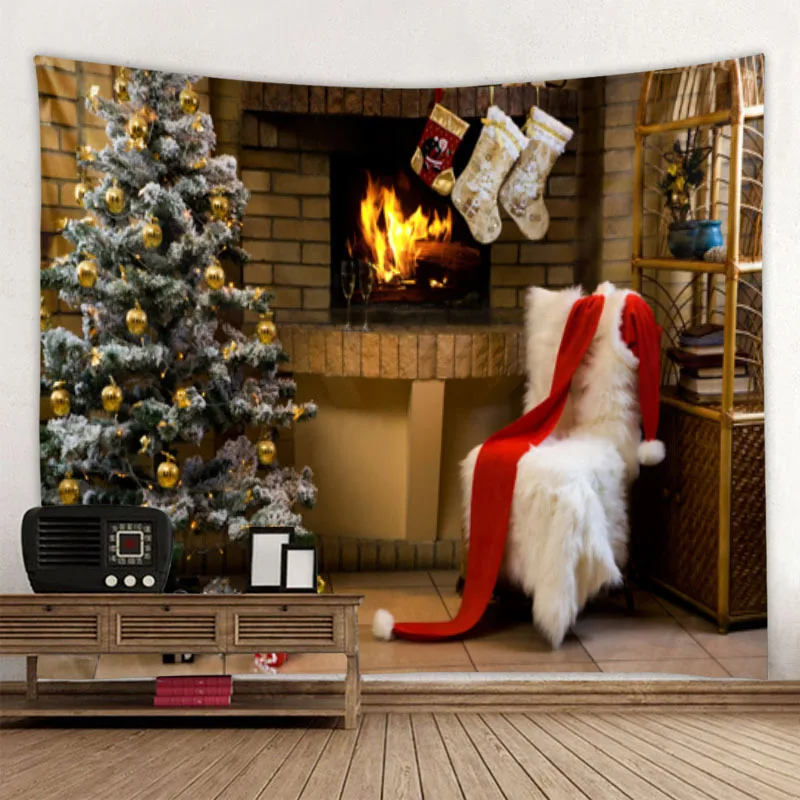 

Christmas Tree Decoration Wall Tapestry Wall Decor Bedroom Room Aesthetic Hippie Boho Wall Hanging Blanket Sofa Cover Carpet Rug