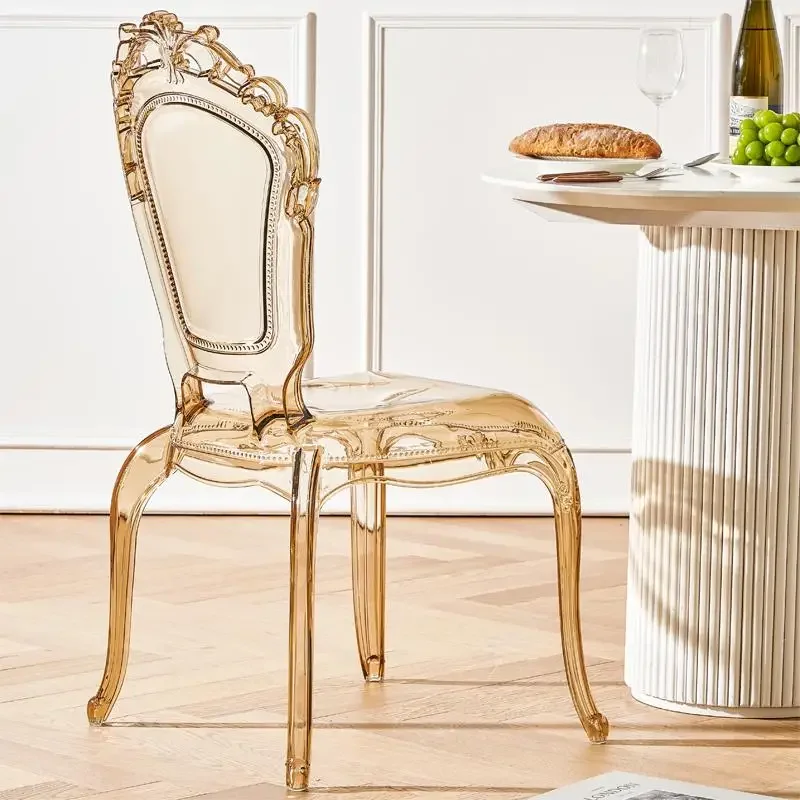 Европейский пластиковый обеденный стул скандинавский прозрачный для салона