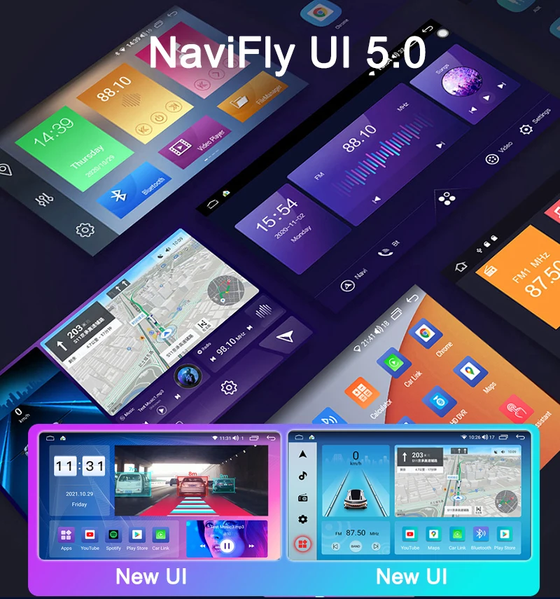 NaviFly Android 11 многофункциональное автомобильное радио BT интеллектуальная система