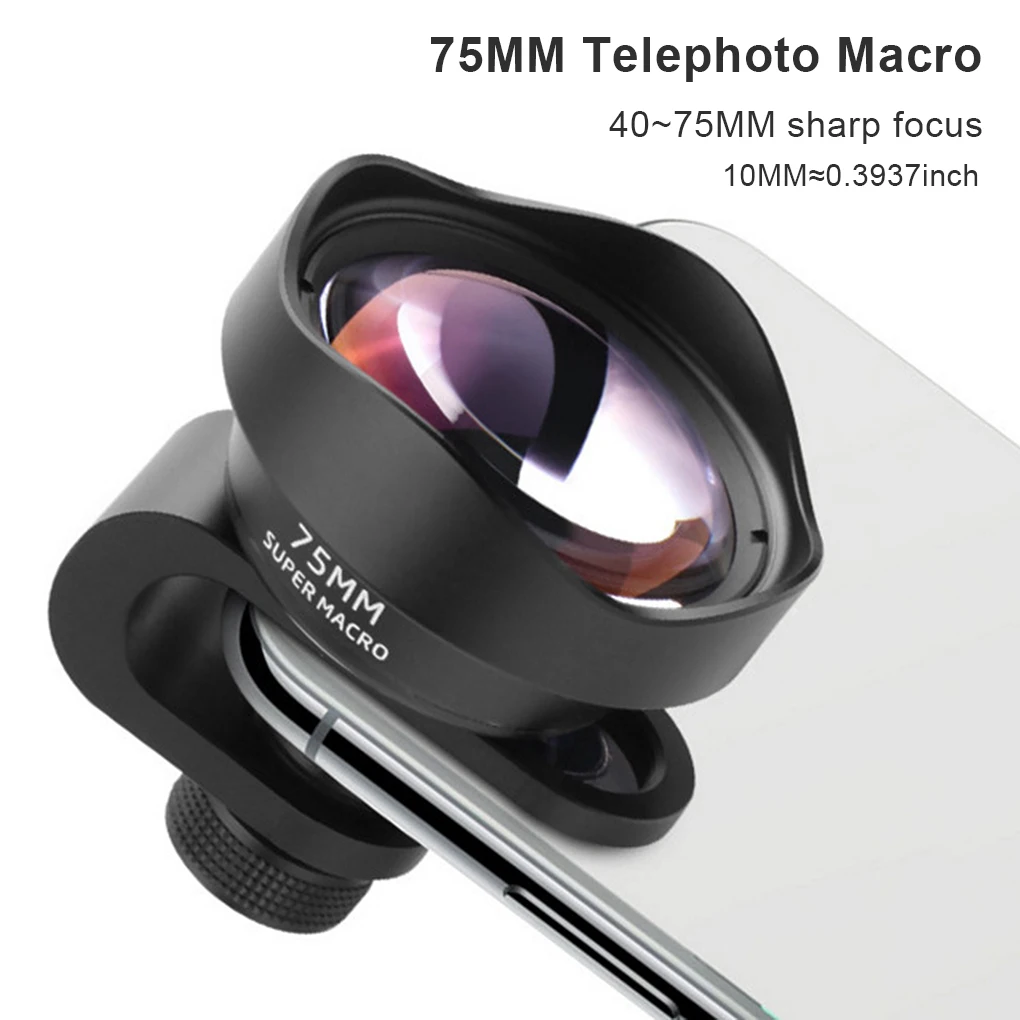

Universal Mobile Phone Camera Lenses Removable Multiple Coating 75mm Macros Lens with Clip Smartphone Photography Accessory