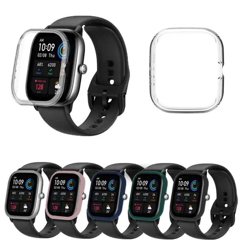 

PC Hard Case for Amazfit GTS 4 Mini Smart Watch Protective Cover With Tempered Glass Screen Protector Bumper Shell Accessories