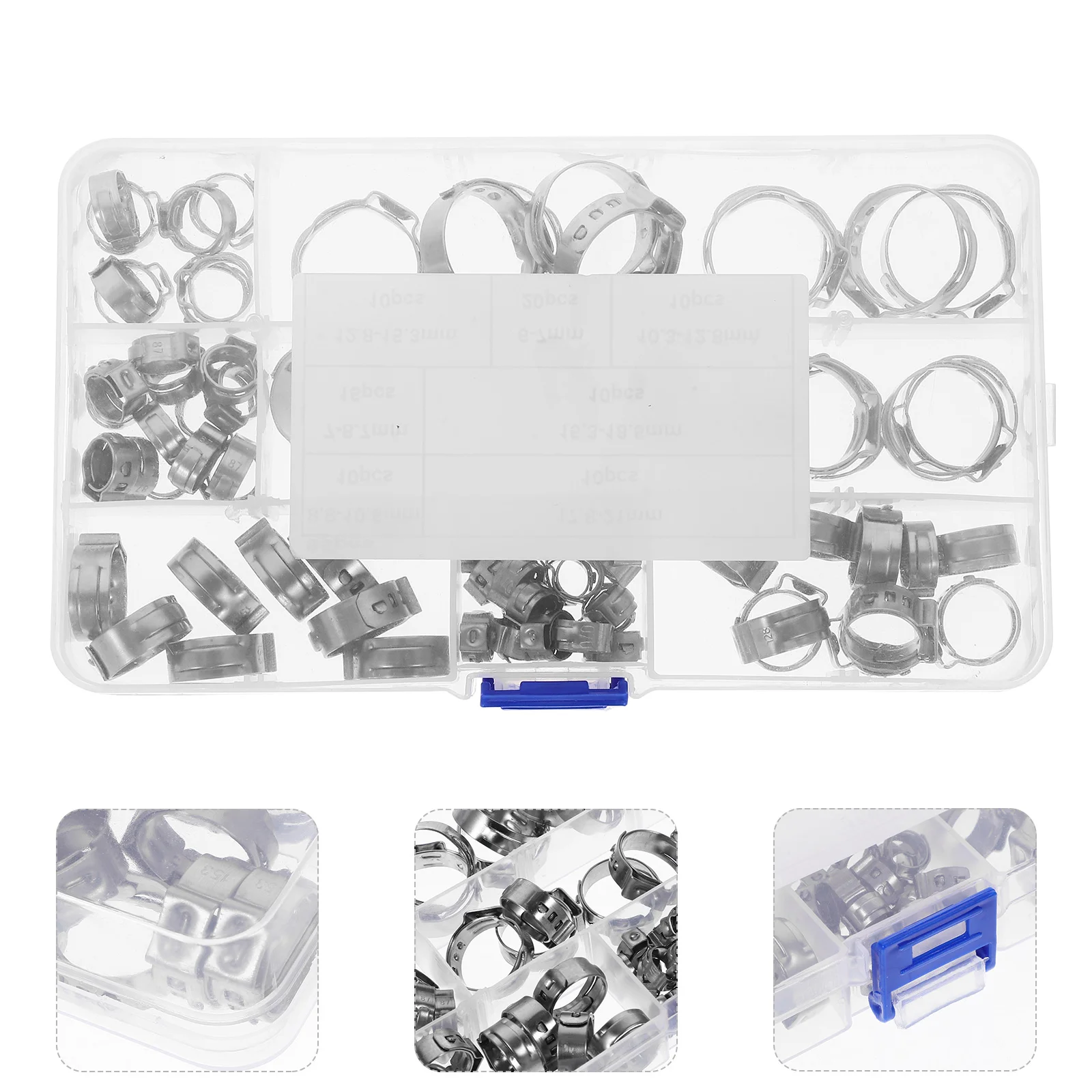 

Hose Clamp Cinch Rings for Plumbing Clip Single Ear Pipe Clamps Assortment Kit Stainless Steel Fastener Water