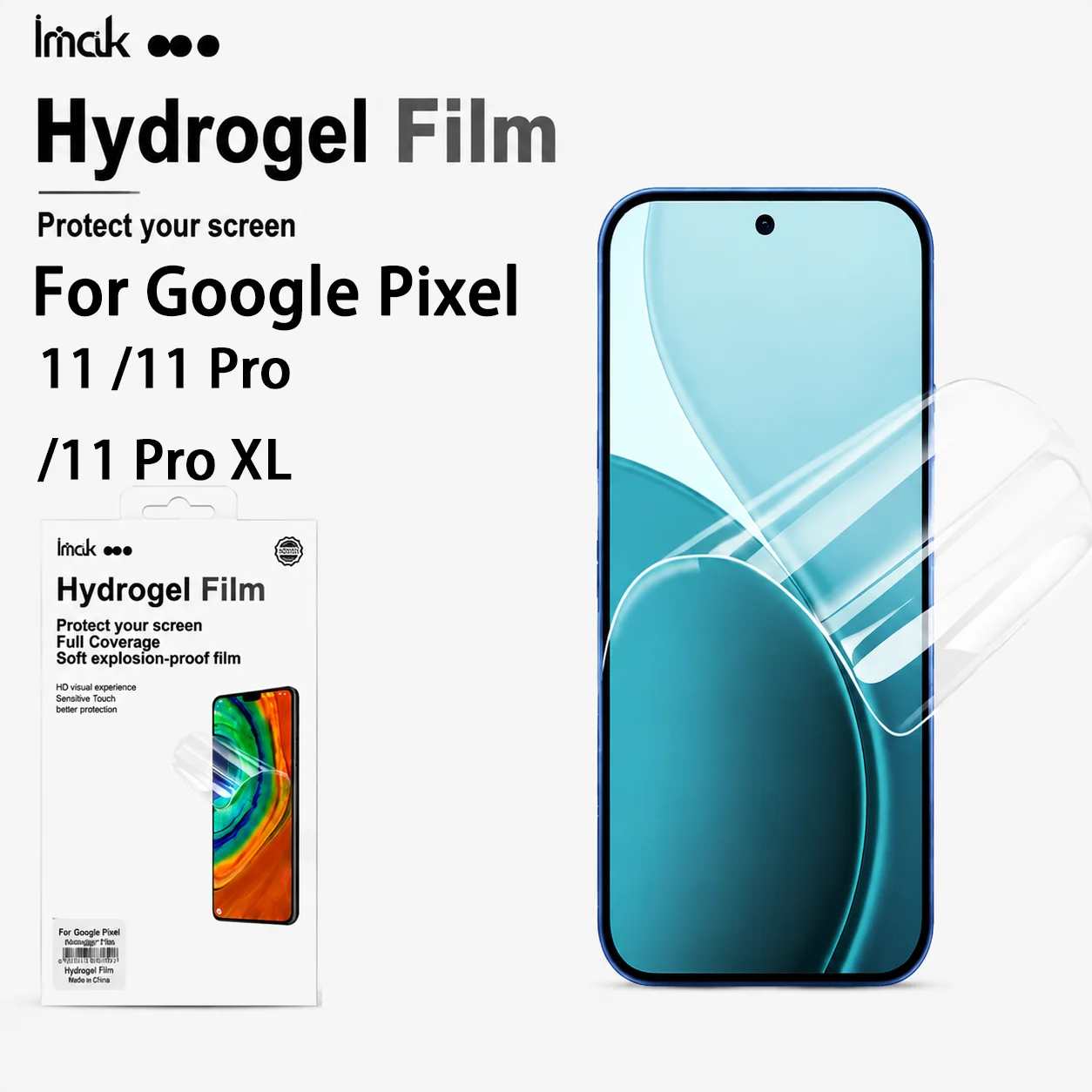Фото Гидрогелевая пленка для Google Pixel 11 Pro XL Pixel11 Защитная пленка с полным покрытием экрана HD Clear FM0016 №1