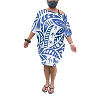 polynesian tribal print batwing sleeve loose off shoulder womens free size tops 1 moq custom ladies one size poncho dresses