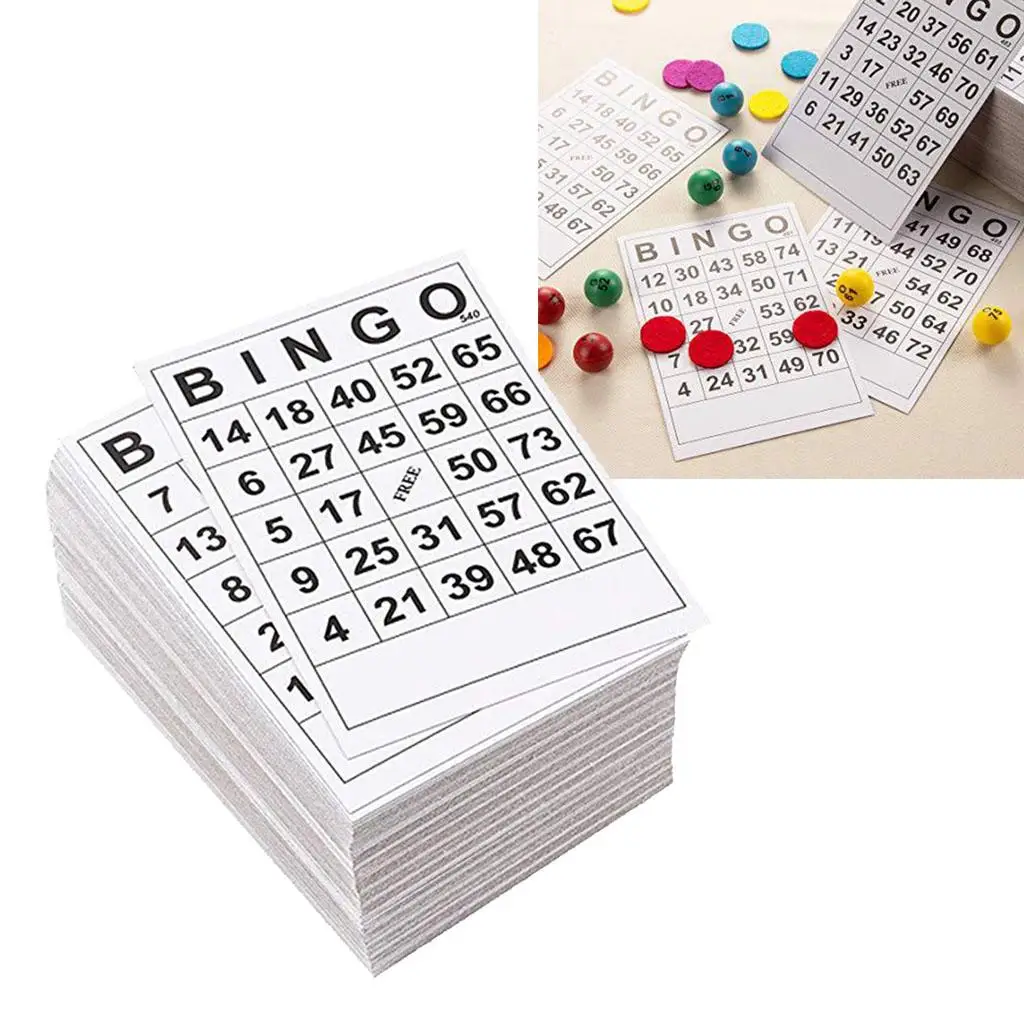 60 штук игровых бумажных карточек BINGO листов без