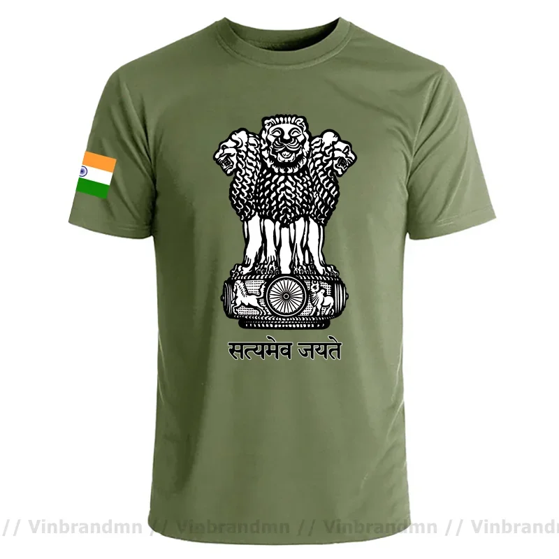 India T Shirt Man Classic T-shirt 100% Cotton Nation Team Meeting Fans Streetwear Fitness Country Flag IND Indian Sweatshirt New