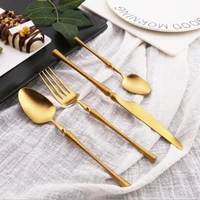 6set24pcs cutlery set stainless steel dinnerwar steel luxury dinnerware gold forks spoons knives steel cutlery set
