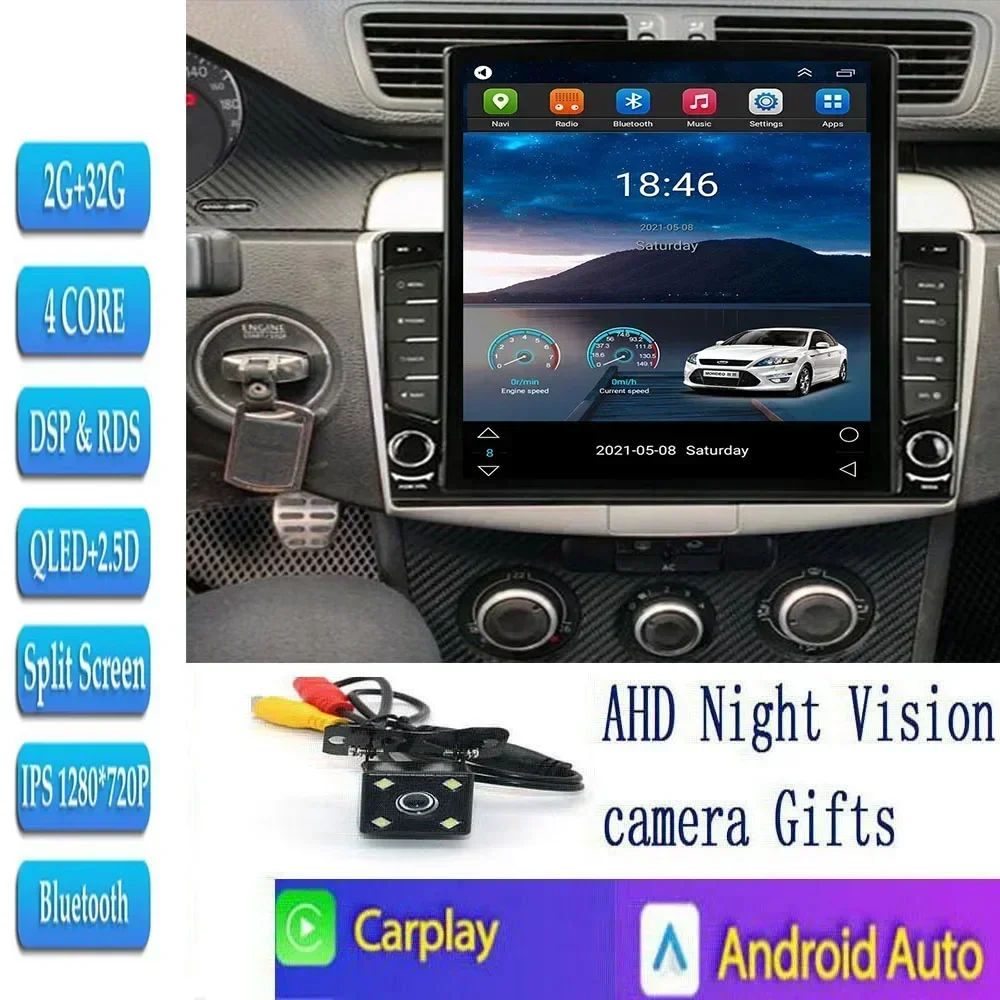 Car multimedia system 2 din Carplay Android Auto Radio for VW Volkswagen Passat B6 B7 CC 2010-2015 Tesla Style GPS 2din BT