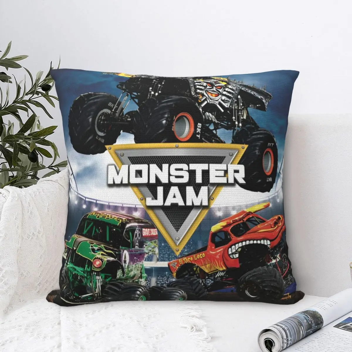 Наволочка Monster Jam Grave Digger Truck полиэстеровая наволочка декор домашний квадратный