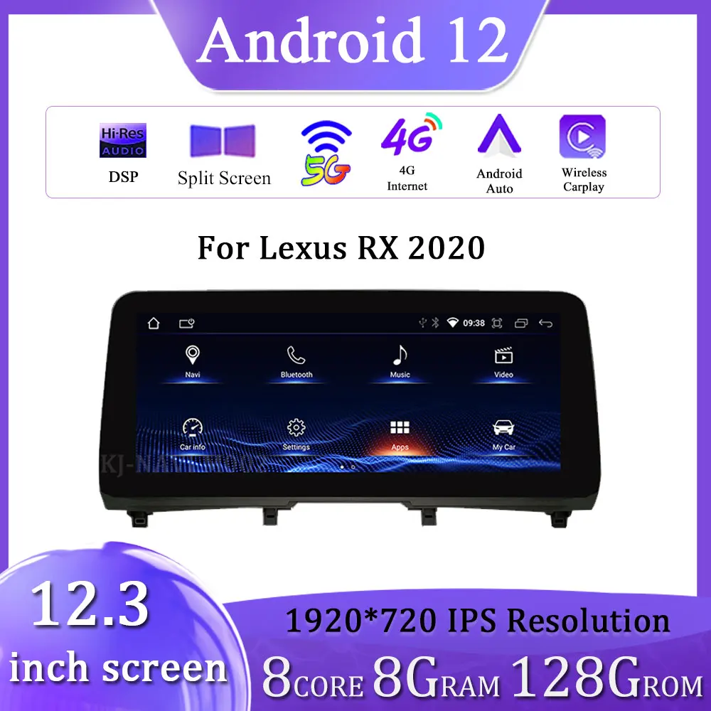 

Android 12 для Lexus RX 2020 автомобильный радиоприемник, мультимедийный плеер с GPS-навигацией, автомобильный видеопроигрыватель для CarPlay, интеллектуальная система BT, Wi-Fi, 12,3 дюйма