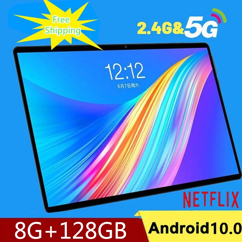 [Лидер продаж] 2022 новый планшет 10 1 дюймов 8G + 128 ГБ Android 0 WiFi Двойная карта WPS GPS
