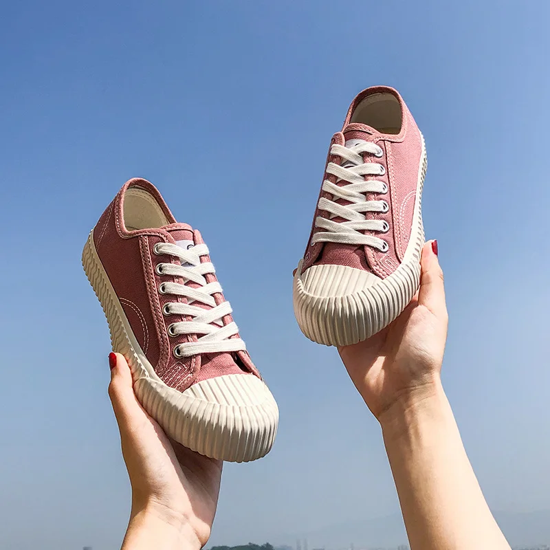 Biscuits Shoes for Women and Men Outdoor Sneakers Female Candy Color Classic Canvas Shoes New Fashion Women Flats Casual Shoes