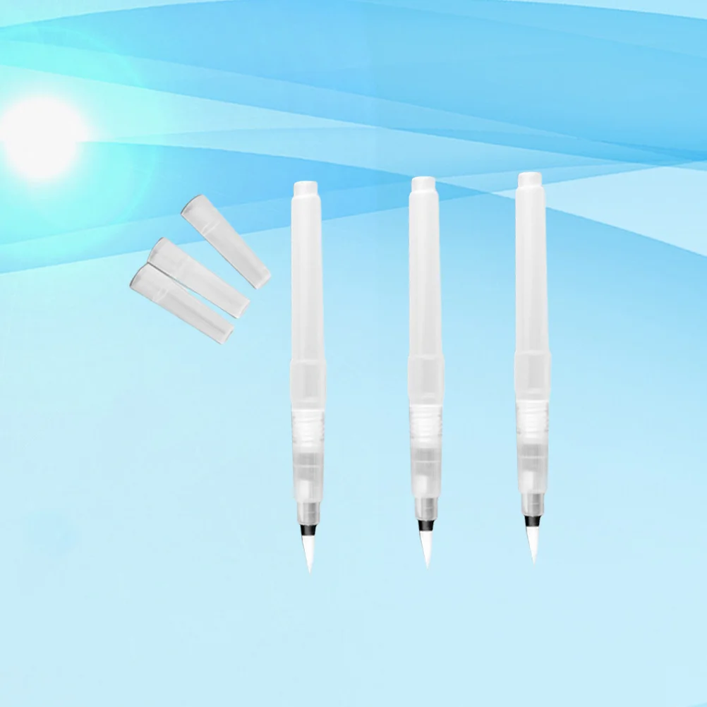 

3pcs Refillable Water Brush Ink Pen Calligraphy Painting Drawing Illustration Marker Pen Pilot Ink Pen (White) Watercolors
