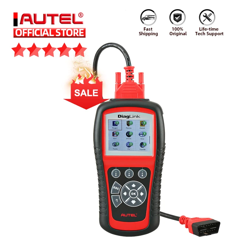 

AUTEL MaxiDiag Diaglink OBD2 Scanner All System Car Diagnostic Tool OBD 2 Code Reader EPB Oil Reset PK MD805 MD802