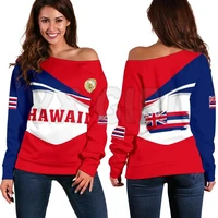 yx girl hawaii flag 3d printed novelty women casual long sleeve sweater pullover