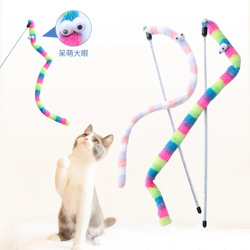 

Игрушки с кошачьими перьями палочка Дразнилка игрушки Кот пушистые шарики с колокольчиком внутри интерактивные игрушки для кошек для поме...