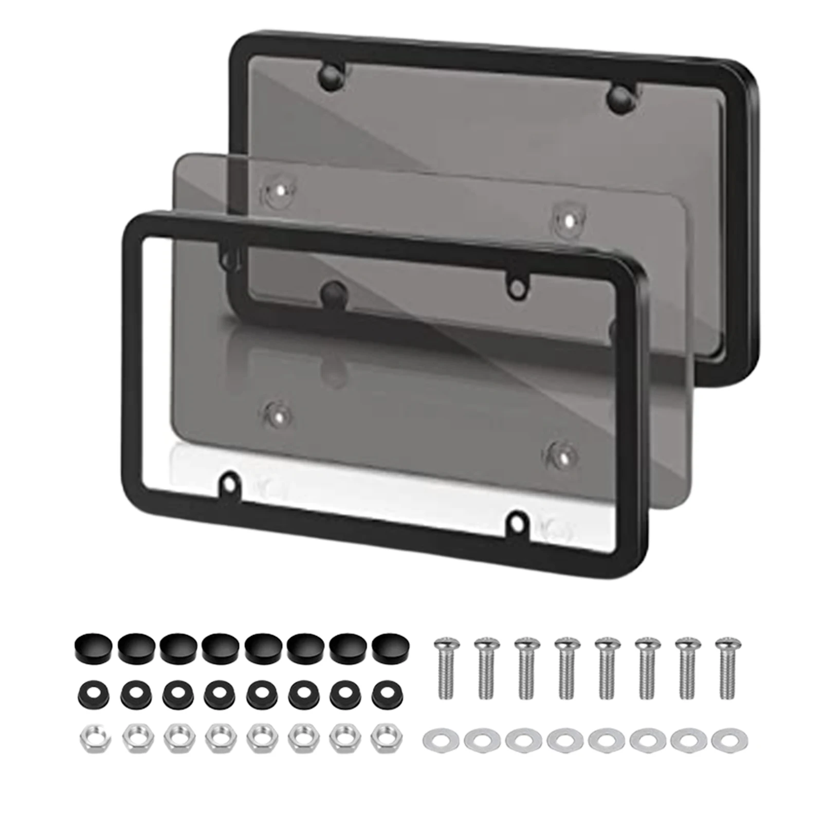 

2 Pack Car License Plate Covers Universal ABS License Plate For Front And Rear Car Tags US Car License Plate Holders Brackets